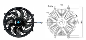 Ventilador Universal para Auto <span class=keywords><strong>de</strong></span> 14 Pulgadas, 12V/24V, 120W, para Sistema <span class=keywords><strong>de</strong></span> <span class=keywords><strong>Aire</strong></span> Acondicionado y Refrigeración <span class=keywords><strong>de</strong></span> PC - Product Image 5