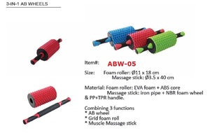 Đài Loan 3-Trong-1 AB Bánh Xe Massage Cơ Bắp Tập Luyện Yoga Và Phòng Tập Thể Dục Tập Thể Dục Tập Thể Dục Sinh Thái EVA + ABS Bọt Con Lăn - Product Image 4