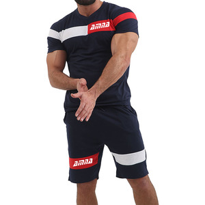 Conjuntos de verano para hombre de alta calidad, camisetas y pantalones cortos de color personalizados a la venta - Product Image 2