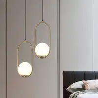 Amii — pendentif rond en verre or et argent pour l'intérieur, design minimaliste européen, luminaire décoratif, moderne, 20cm, 2021