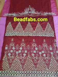 Unisex <b>Blue</b> Winter Silk George Wrapper Beautiful Heavy <b>Beaded</b> African Clothing for Women Adults Exclusive OEM Design Popular for - Product Image 5