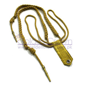 High Quality Wholesale Metallic <b>Cord</b> Aiguillettes Golden Color Uniform Metal Tip Coated Finish Customizable Size Ceremonial - Product Image 1