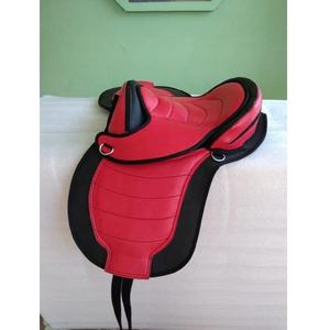 Selle d'équitation sans arceau synthétique souple de qualité supérieure, rembourrée et confortable - Product Image 2