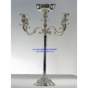 Candelabro de suelo de Metal niquelado, candelabro de 5 brazos para centros de mesa de boda, candelabro hecho a mano de alta calidad, superventas - Product Image 2