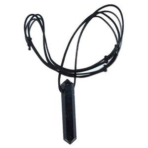 Colgantes de Piedra Solar Azul con Doble Punta y Cordón de Cuero - Product Image 1