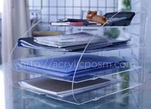 ot Sale <b>Acrylic</b> Clear Desk Organizer Desktop Book Holder Clear Office File Organizer - Product Image 2