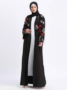 Vestido Musulmán Negro Liso para Mujer, Abayas Mega Impex de Poliéster de Alta Calidad 2021, Logotipo Personalizado, Abaya para Mujer al por Mayor - Product Image 3
