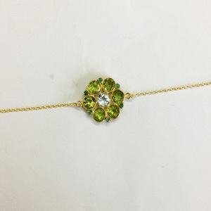 Ajustable plata esterlina 925 peridoto azul Topacio Esmeralda piedras preciosas clásico señoras desgaste pulsera de cadena de eslabones - Product Image 4