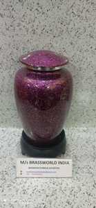 Urna de cremación de aluminio púrpura y negro de alta calidad Brassworld Suministros funerarios premium de la India - Product Image 3
