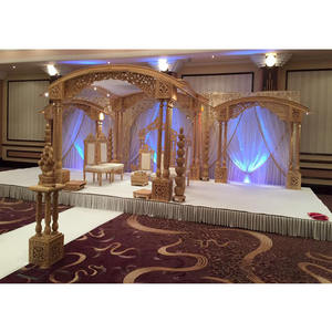 Mandap de mariage en bois sculpté élégant, style Londres, mariage indien glamour, mandap en bois de luxe, mandap en bois sculpté pour mariage en Australie - Product Image 1