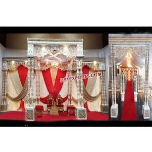 เสาคู่สำหรับงานแต่งงานพิธีแต่งงานมหาราชานับแมนเด็ปดีมีสไตล์เสาสองเสาสำหรับงานแต่งงานอินเดียพิเศษ Rajwada Mandap ประเทศสหรัฐอเมริกา - Product Image 1