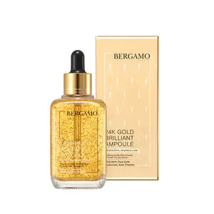 BERGAMO 24K GOLD BRILLIANT AMPOULE 90ml made in Korea k-beauty luxury skin care facial enhance anti-aging wrinkle care serum