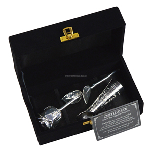 กุหลาบแท้สำหรับวันวาเลนไทน์พร้อมกล่องเงินเคลือบเงาหรูหราออกแบบมาอย่างดีสำหรับของขวัญวันวาเลนไทน์และวันพ่อ - Product Image 6