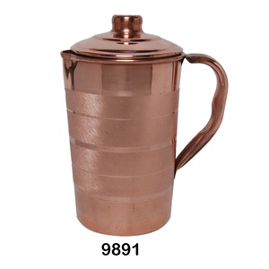 Jarra de Agua de Cobre con Diseño Martillado y Asa Lateral, Jarra de Cobre Pulido Puro para Decoración del Hogar, Hoteles y Bodas - Product Image 2