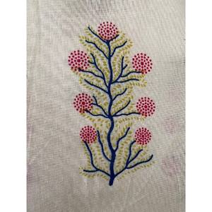 100% Cotton Hand Block Printed White & Blue Quilting Fabric Indian Style for Cover Curtains Sewing Scarves & Decorative Fabric - Product Image 2