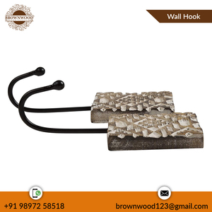 Top Quality Burnt White Wash Wooden Wall Hook Hanger New Arrival Hand Carved Decorative Wooden Wall Hooks for Wholesale Buyers - Product Image 6