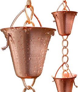Cadenas de lluvia de metal galvanizado para decoración de hogar y jardín - Product Image 5