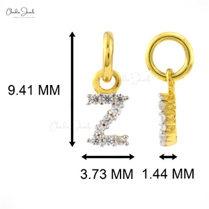 2024 New Yellow Gold Plated Z Letter <b>Pendant</b> Charms in Natural Cubic Zircon Stone 925 Sterling <b>Silver</b> Charm Jewelry Manufacturer - Product Image 2