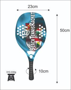 Raquettes de beach tennis sur mesure pour padel/spaddle, logos personnalisés, combinaisons de couleurs, poignée en fibre de carbone, face de 22 mm, poids 320-340 g - Product Image 3