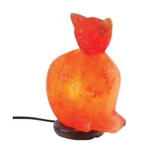 Himalayan Salt Cat Shape <b>Lamp</b> by Sian Enterprises Natural Air Purifier and <b>Mood</b> Enhancer Carved Animal Style - Product Image 6