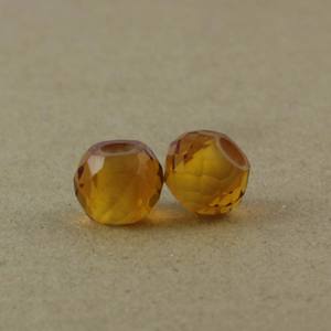 พลอยซิทรินทรงรอนเดลเหลี่ยมเพชรพลอย ทำด้วยมือ รูใหญ่ สีส้ม รับรองโดยบุคคลที่สาม - Product Image 4