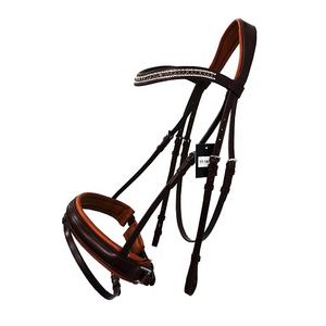 Brida de Carreras de Caballos Diseño de cuero elegante con cristales intrincados - Product Image 1