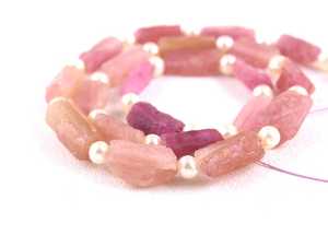 Gema de turmalina Rosa Natural, calidad auténtica, cuentas rugosas para fabricación de joyas, 23 piezas - Product Image 2