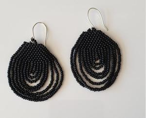Pendientes de cuentas, pendientes colgantes estilo bohemio, pendientes largos con cuentas, felicidad hecha a mano - Product Image 1
