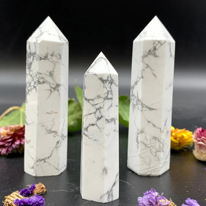 คริสตัลหินธรรมชาติ howlite Tower POINT เครื่องประดับบ้าน howlite Obelisk พลอยขายดี - Product Image 1