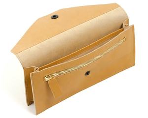Leather <b>Envelop</b> <b>Wallet</b> for Women Clutch With Snap and Zipper Coins Cards <b>Cash</b> and Phone MNM-0046 - Product Image 2