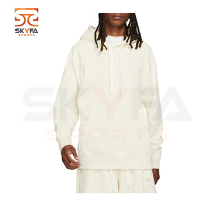 Sweat à capuche manches longues pour hommes, nouveau design de haute qualité, blanc cassé, logo personnalisé avec fermeture éclair, - Product Image 6