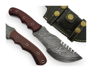 Cuchillo de bolsillo de hoja fija de acero Damasco OEM mango de madera de cuerno de ciervo hecho a mano de la mejor calidad para uso industrial y seguimiento DIY - Product Image 1