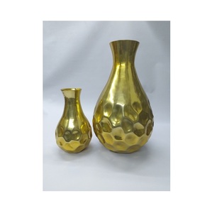 Florero de aluminio con acabado chapado en oro moderno, superventas para sala de estar, decoración del hogar, recipiente de Metal, jarrones de suelo estándar - Product Image 5