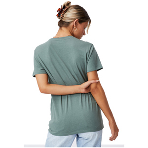 T-shirt décontracté pour femme, col rond, manches courtes, imprimé lettres, coupe ajustée, été, personnalisable avec logo OEM 2021 - Product Image 6