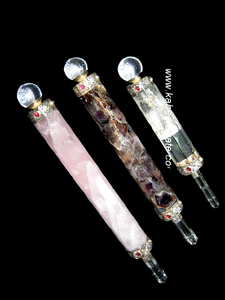 Wholesale <b>Healing</b> Stick Natural Stone Chakra Wand with Coasters and <b>Bracelets</b> Reiki Theme Amethyst Gemstone Quartz <b>Crystal</b> - Product Image 2