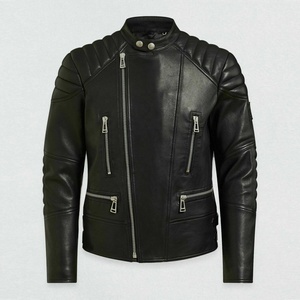 Chaqueta de Motociclista para Hombre, de Cuero Genuino, Impermeable y Transpirable, con Cuello Alto, Estilo Cadora, Personalizable, para Otoño, en Oferta - Product Image 1