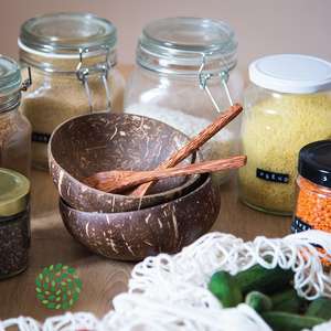 ชามกะลามะพร้าวขนาดเล็กเป็นมิตรต่อสิ่งแวดล้อมทำจากเวียดนามสำหรับผู้ถือเทียนหรือชามเสิร์ฟ - Product Image 5