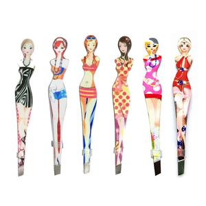 Hochwertiges Pinzetten-Set aus Edelstahl mit spitzer Schräg spitze und gebogener Stirn schere Pink Travel Case Beauty <span class=keywords><strong>Use</strong></span> - Product Image 5