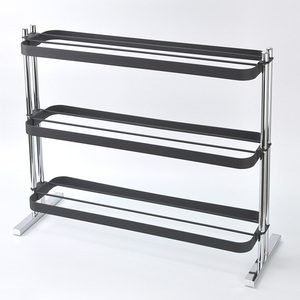 3-Tier Adjustable Matte Black Metal <b>Wire</b> <b>Shoes</b> <b>Rack</b> - Product Image 2