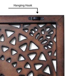 Panneau suspendu mural en bois, cadre décoratif pour salon 16x16 pouces, 2 pièces - Product Image 6