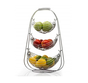 Cesta de frutas de hierro forjado de 2 niveles de diseño, cesta de frutas de tamaño personalizado de forma redonda para uso doméstico en hoteles y restaurantes - Product Image 3