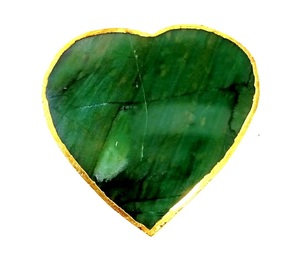 Posavasos Natural de alta calidad, posavasos de corazón de piedra de nefrita de Jade verde, posavasos de cristal, piedras preciosas curativas para beber con regalo de café - Product Image 4