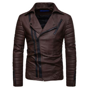 เสื้อแจ็คเก็ตหนังวัวผ้าแคนวาสคอตั้งสำหรับผู้ชายแฟชั่นฤดูหนาว กันลม ใส่สบาย ระบายอากาศได้ดี - Product Image 1