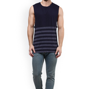 Camisetas sin mangas para hombre al por mayor, de algodón 100%, de verano, con cuello redondo, sublimadas en dos colores, con logotipo OEM de diseño moderno y alta calidad. - Product Image 5