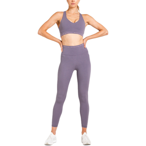 High Waist High Quality Soft <b>Hip</b> Lifting Women's Yoga Set Bra and Legging Spandex/Polyester Quick Dry Breathable - Product Image 1