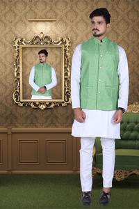 Conjunto de pijama de lino Pathani bollwood para hombre, Set de ropa de dormir de aspecto FORMAL, color blanco, moda de moda, venta al por mayor - Product Image 6