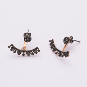 Pendientes de plata de ley 925 con circonita negra ligera, joyería turca, hecha a mano, oro rosa plateado - Product Image 6