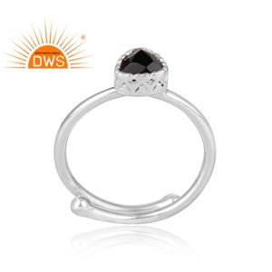 Anillo de Plata de Ley 925 con gema en forma de triángulo para mujer, sortija, plata esterlina - Product Image 2
