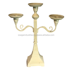 Blanco boda decoración Venta caliente titular de la vela 3 brazo de METAL soporte de la vela candelita vela Pilar de mesa - Product Image 1