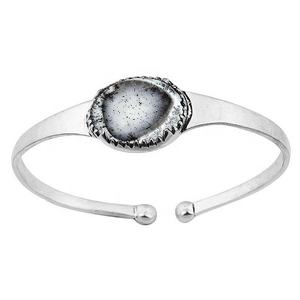 กำไลอาเกตสีเงินสเตอร์ลิง925ทึบดีไซน์ยอดนิยมเครื่องประดับแฟชั่นตัดมรกตโรเดียมชุบของขวัญสำหรับผู้ส่งออกทั้งหมด - Product Image 1